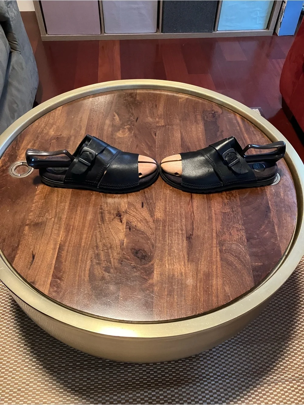 Dr. Martens Black Leather Single Buckle Sandal 10US 9UK 43EU 9A27 PC10D